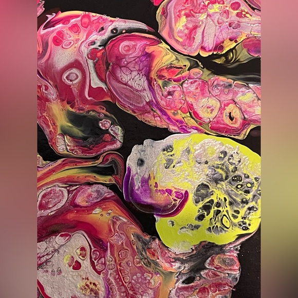 Vibrant Abstract Canvas Art in Red and Yellow - Picture 5 of 7